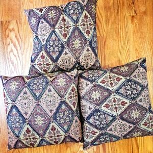 Set of Three Patterned Throw Pillows